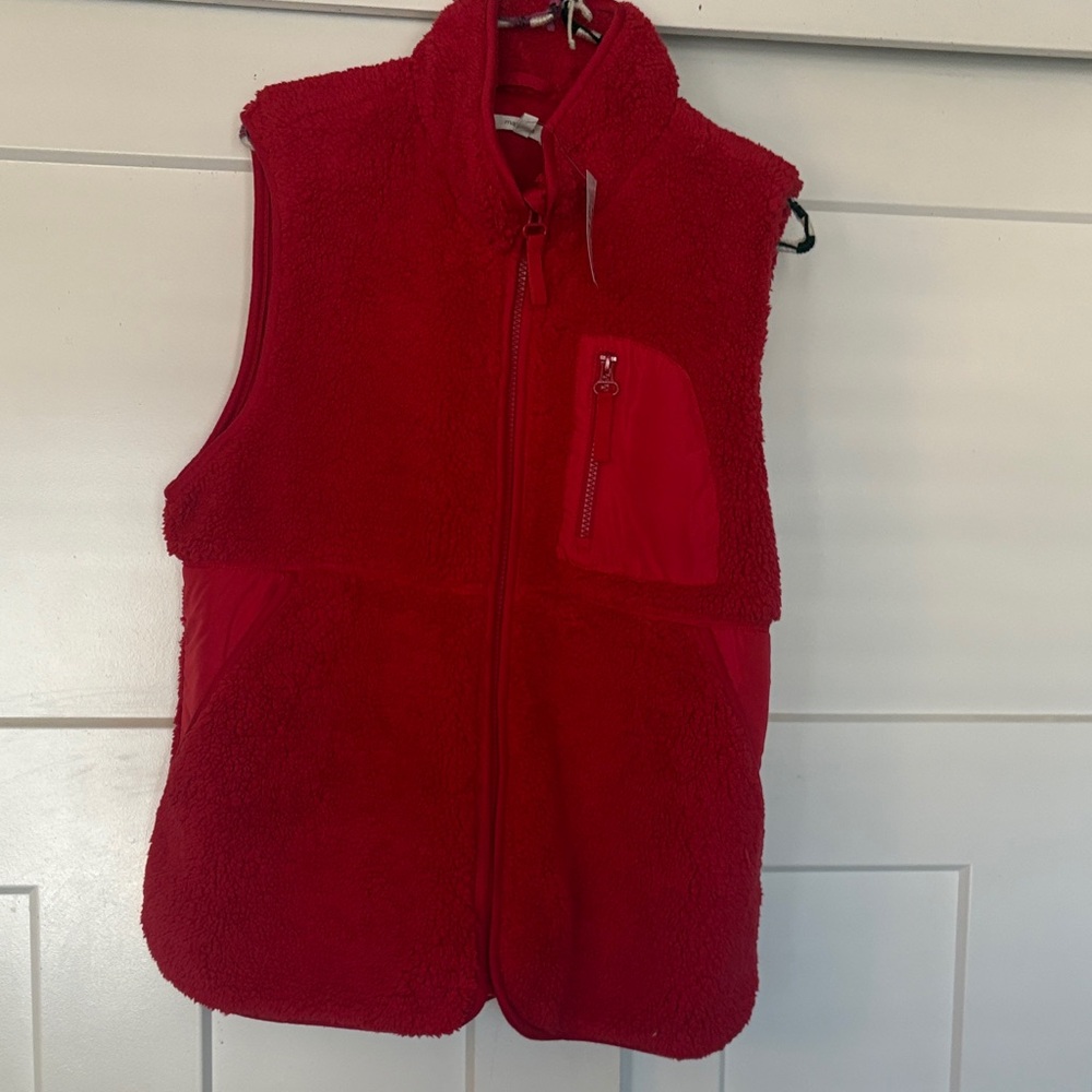Maurices Vibrant Red Sherpa vest